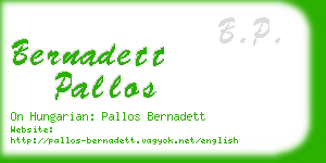 bernadett pallos business card